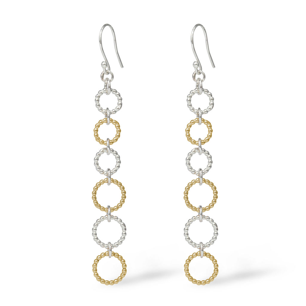 Long Six Hoops Earrings – Silver & Gold