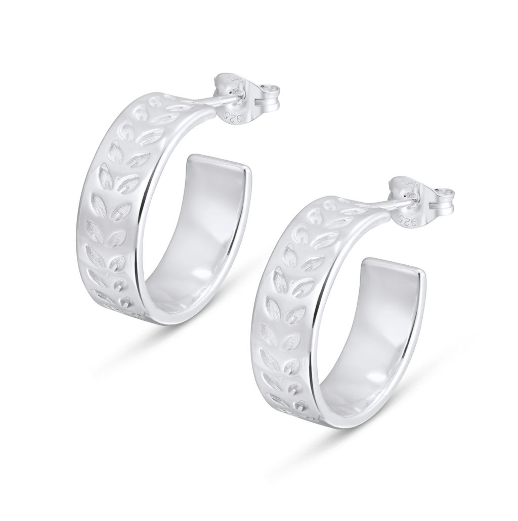 Wide Hoop Earrings – Leaf