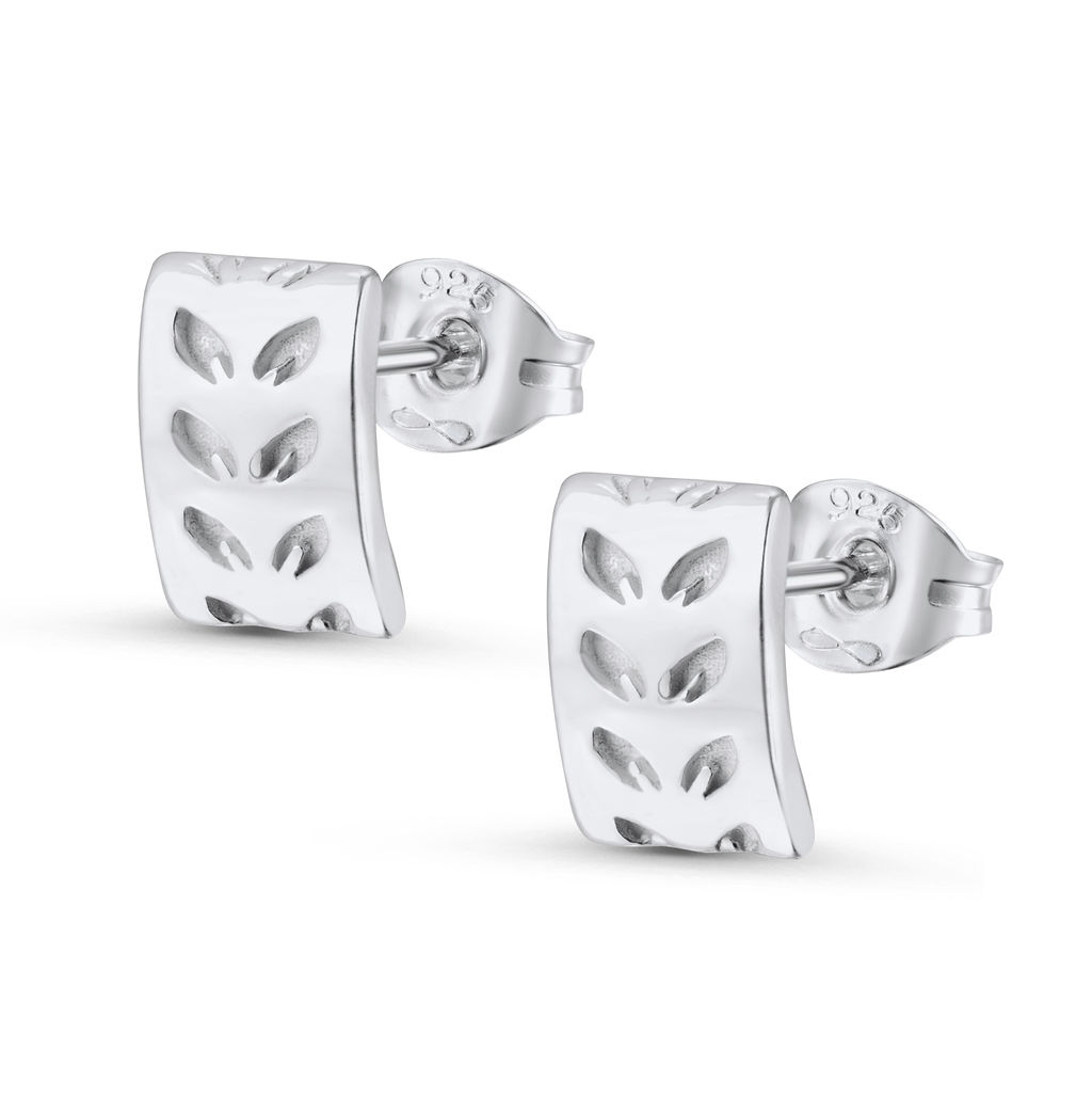 Wide Stud Earrings – Leaf